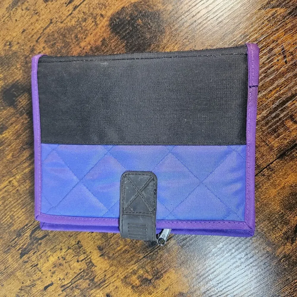 Vtg 1995 Nike Mead Planner Organizer 50074 Purple Black Quilted 90s Portfolio